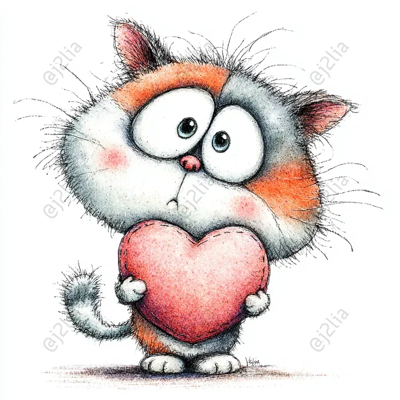Whimsical Valentine Love Animals