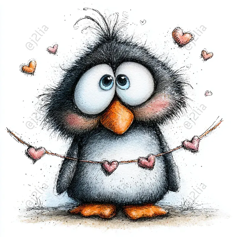 Whimsical Valentine Love Animals