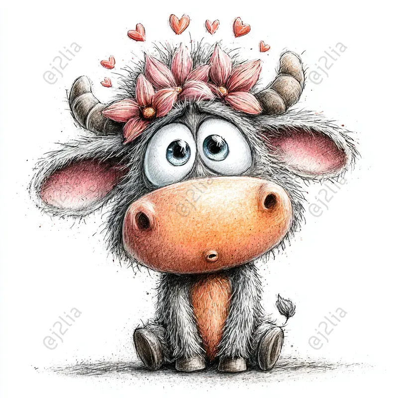 Whimsical Valentine Love Animals