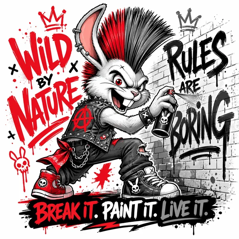 Split Color Cartoon Art