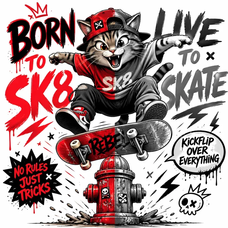 Split Color Cartoon Art