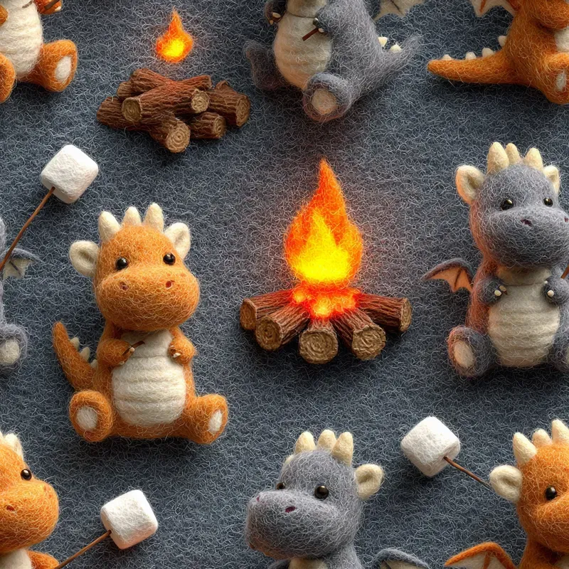 Cozy Felt 3D Seamless Patterns