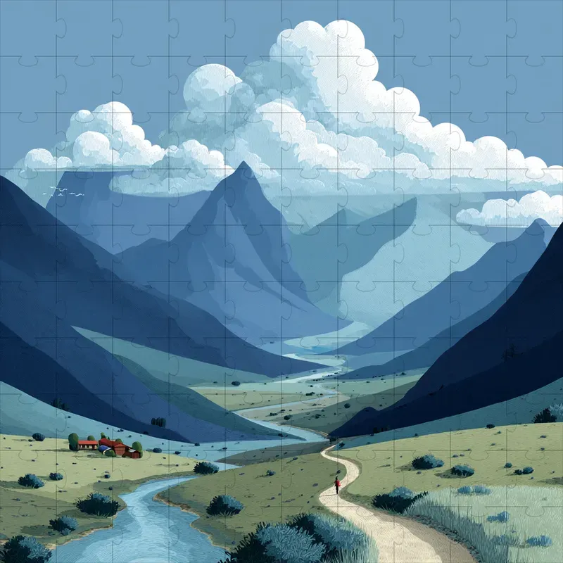 Vector Poster Layered Serene Vistas