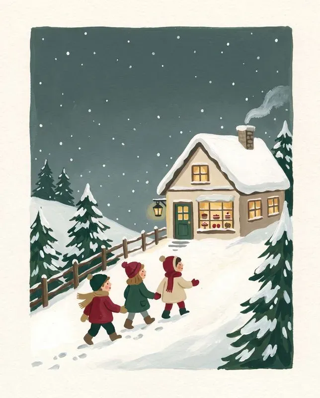 Gouache Holiday Card Scenes