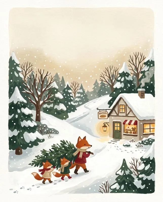 Gouache Holiday Card Scenes