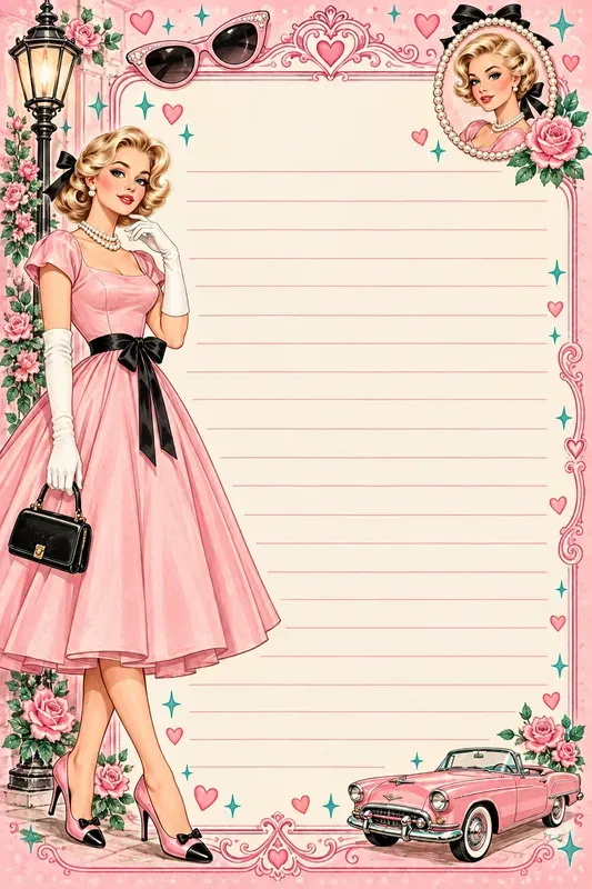 Vintage Glamour Writing Papers