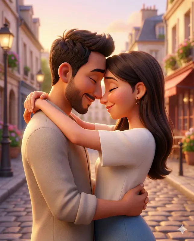 3D Valentine Couple Toon Caricatures