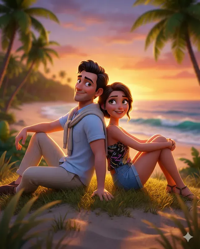 3D Valentine Couple Toon Caricatures