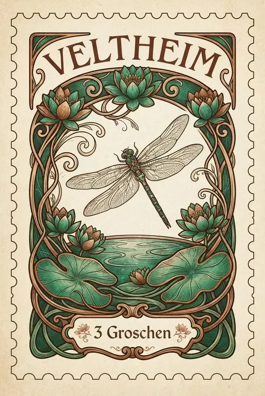 Art Nouveau Postage Stamp Design Generator