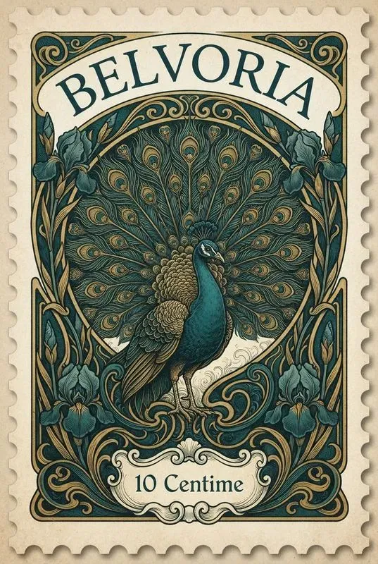 Art Nouveau Postage Stamp Design Generator