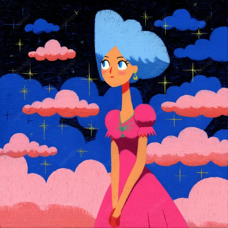 Dreamcore Cartoon Sky Art