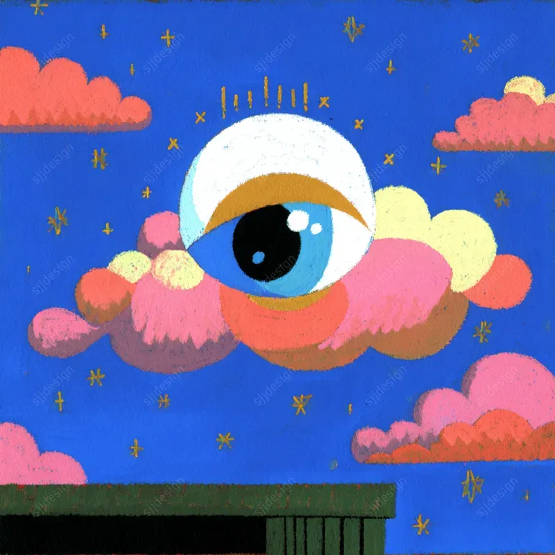 Dreamcore Cartoon Sky Art