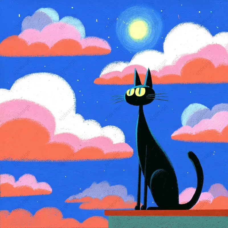 Dreamcore Cartoon Sky Art