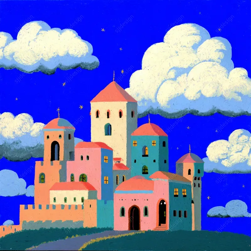 Dreamcore Cartoon Sky Art