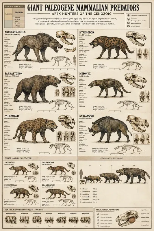 Paleogene Beasts Atlas Poster Compendiums
