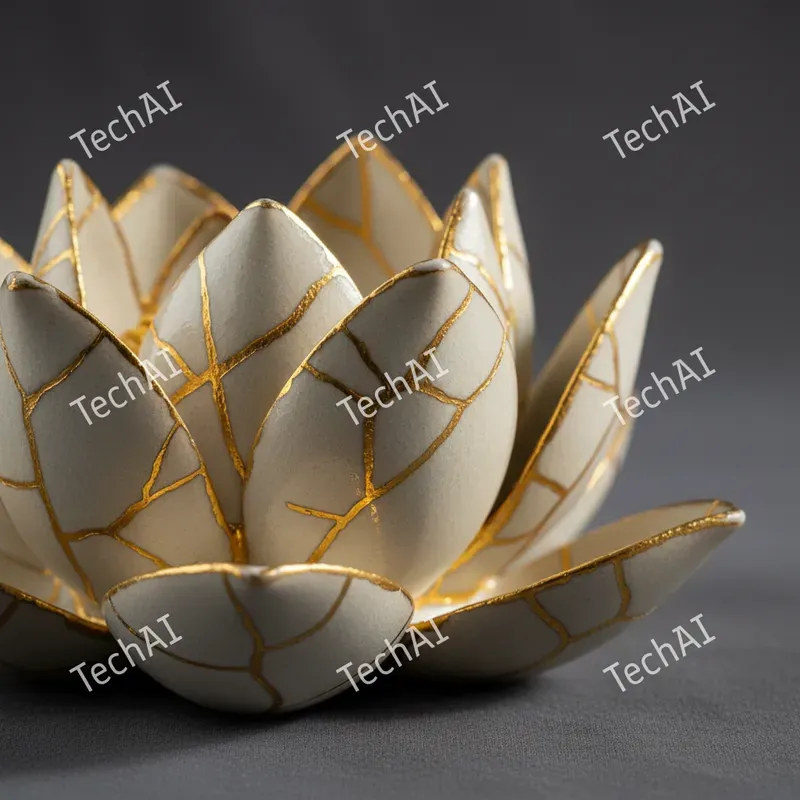 Kintsugi Gold Porcelain Heart Art