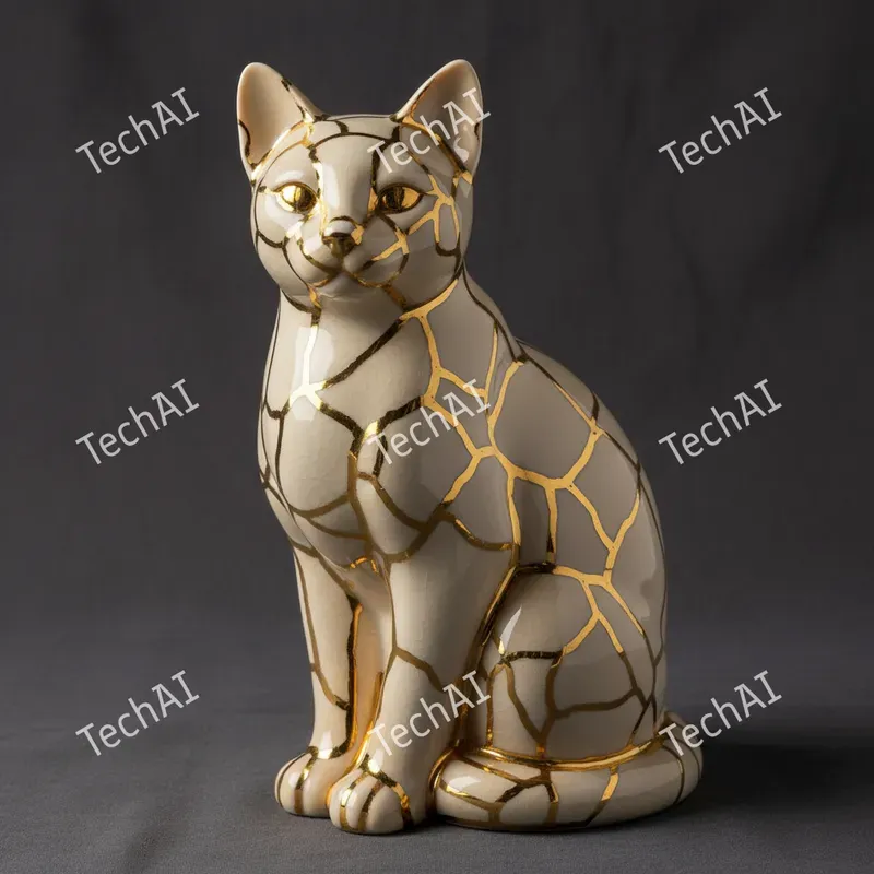Kintsugi Gold Porcelain Heart Art
