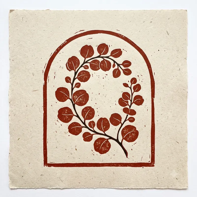 Minimalist Botanical Linocut Stamps