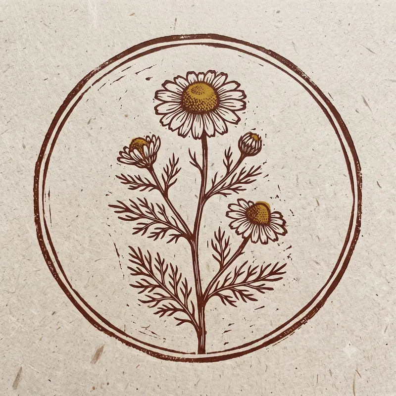 Minimalist Botanical Linocut Stamps
