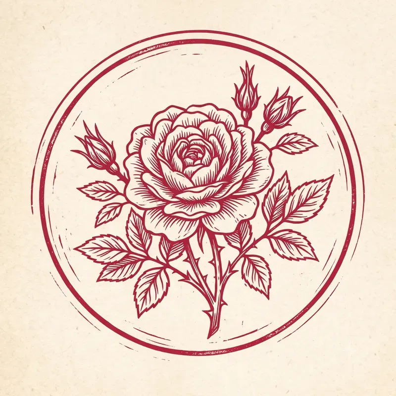 Minimalist Botanical Linocut Stamps