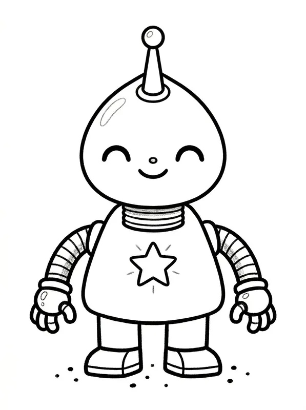 Kawaii Robot Coloring Pages