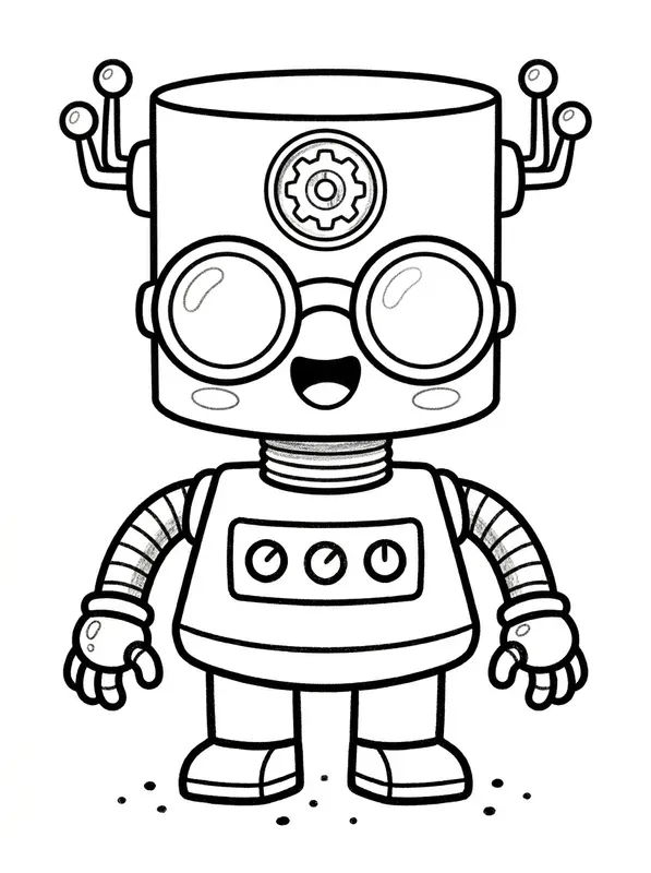 Kawaii Robot Coloring Pages