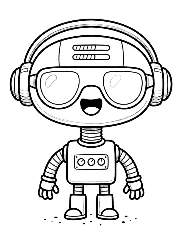 Kawaii Robot Coloring Pages