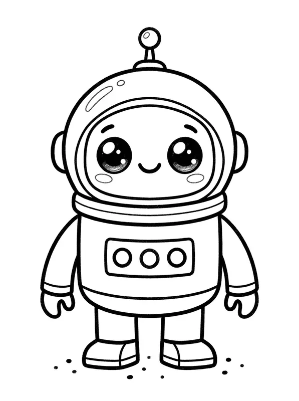 Kawaii Robot Coloring Pages