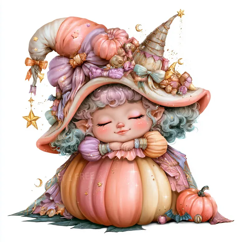 Pastel Kawaii Halloween Cliparts