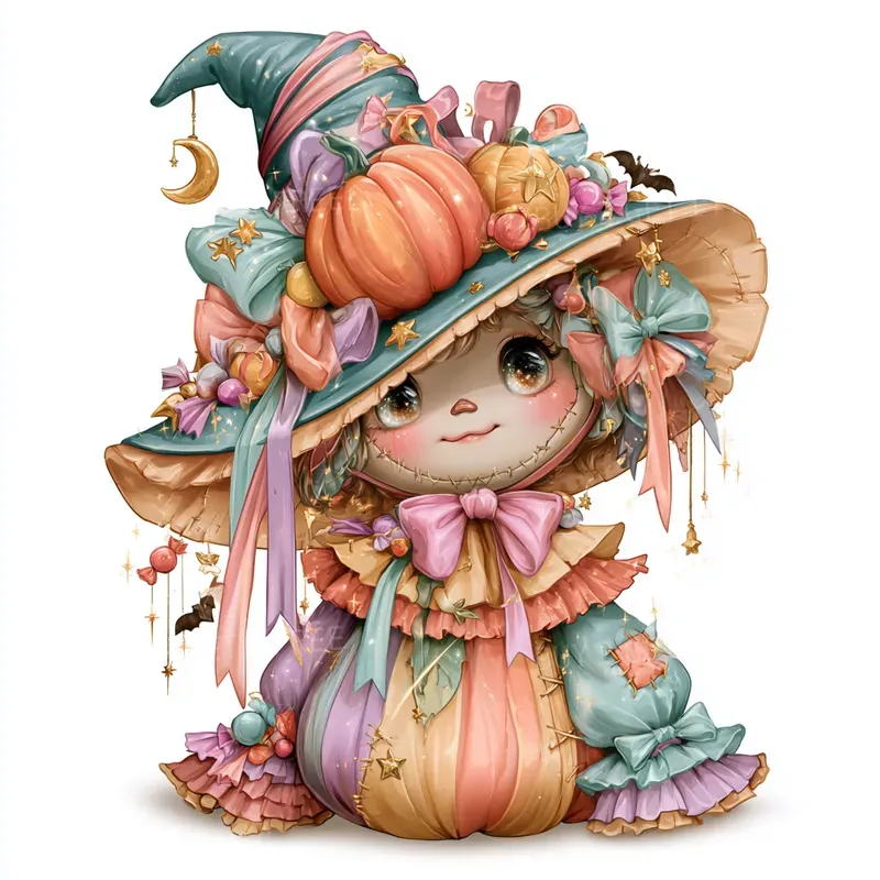 Pastel Kawaii Halloween Cliparts