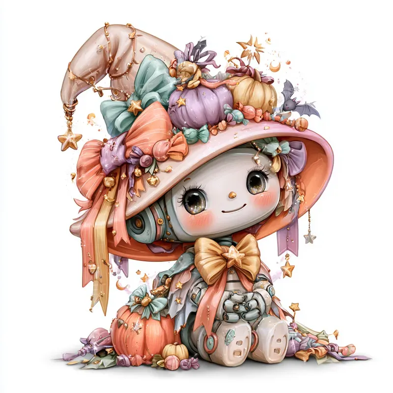 Pastel Kawaii Halloween Cliparts