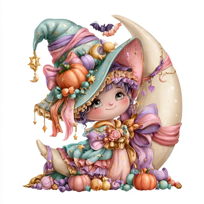 Pastel Kawaii Halloween Cliparts