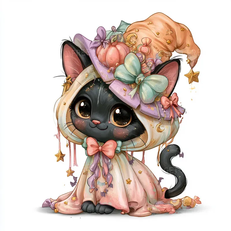 Pastel Kawaii Halloween Cliparts