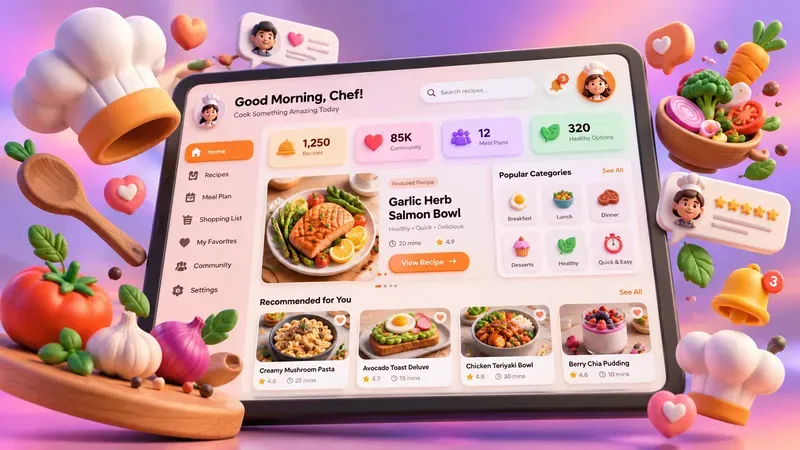 3D Tablet UI Dashboard Mockups