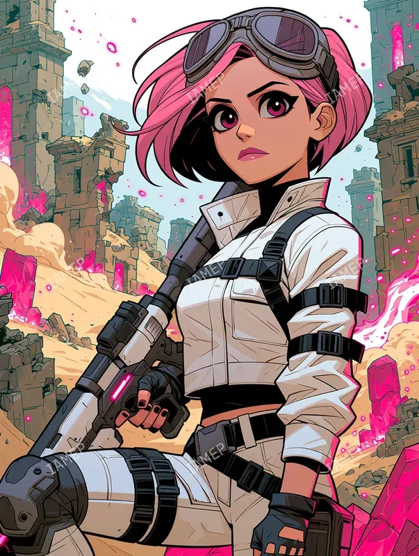 Pink Fantasy Comic Heroes