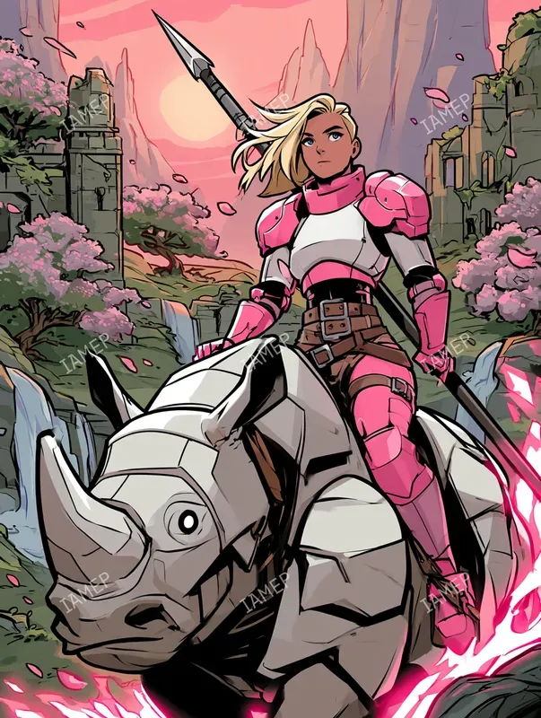 Pink Fantasy Comic Heroes
