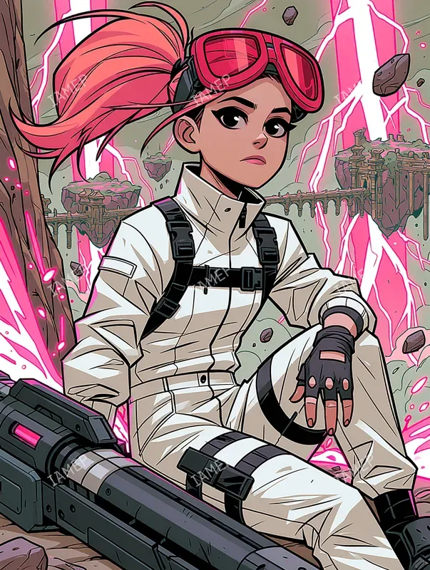 Pink Fantasy Comic Heroes