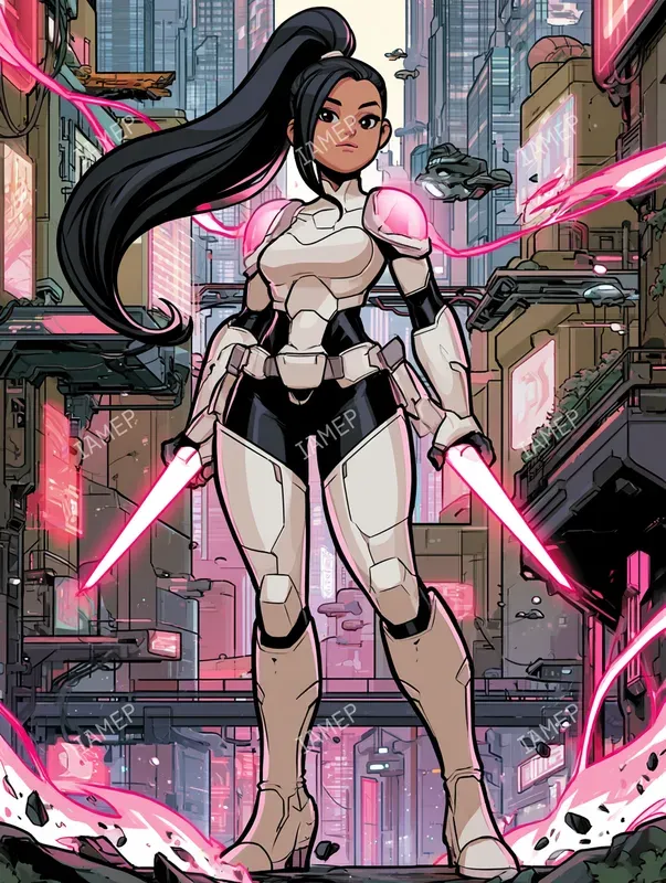Pink Fantasy Comic Heroes