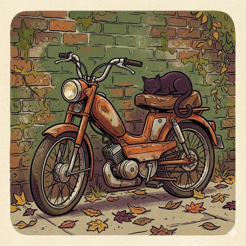 Retro Ink Gouache Animal Vehicle Art