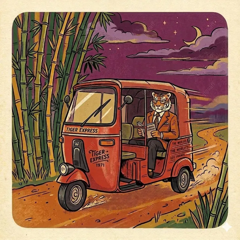 Retro Ink Gouache Animal Vehicle Art