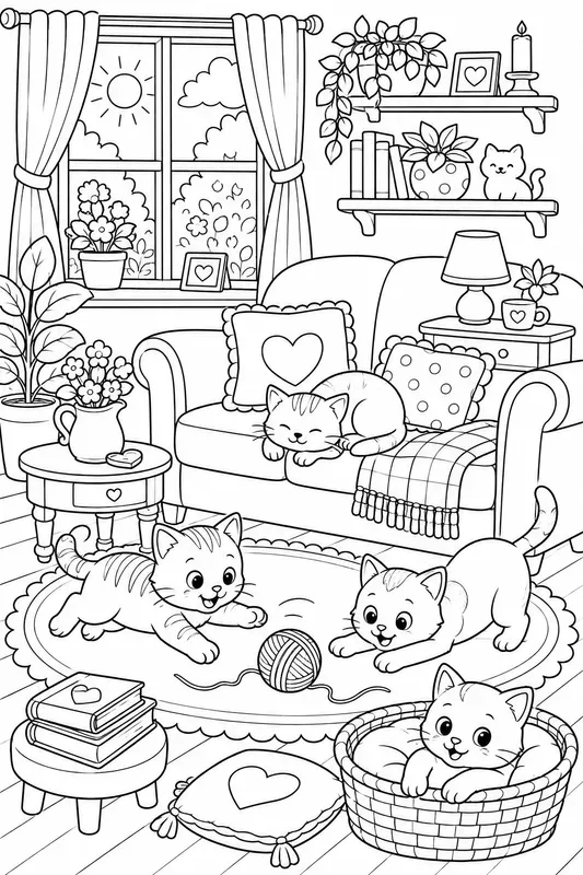 Cozy Cats At Home Coloring Books