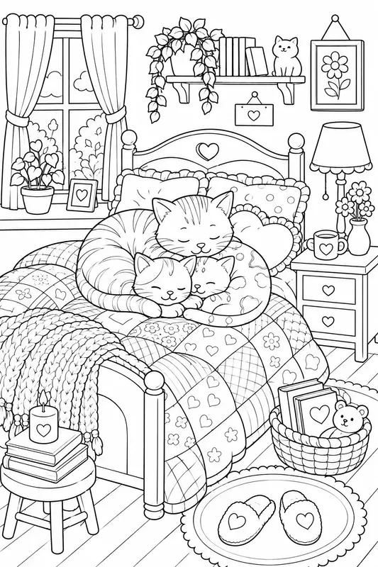 Cozy Cats At Home Coloring Books
