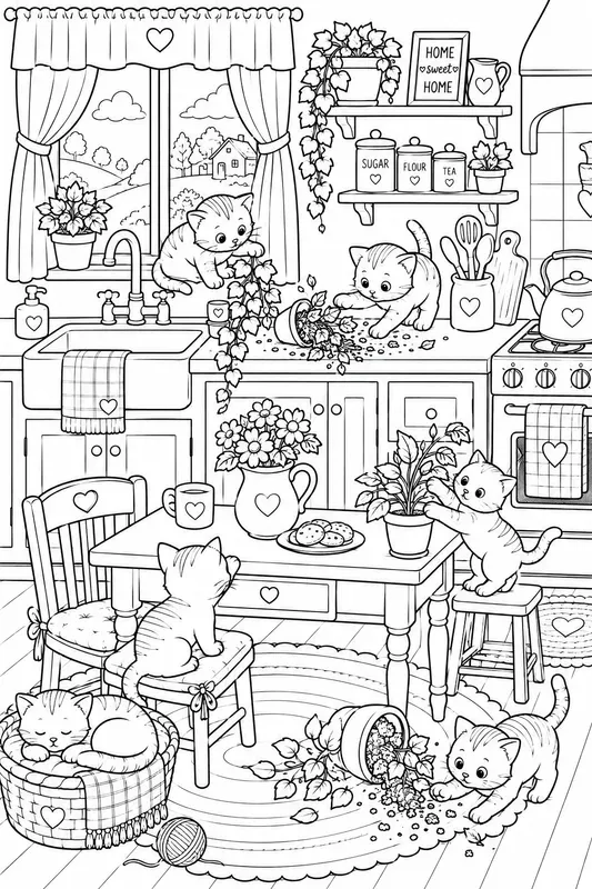 Cozy Cats At Home Coloring Books