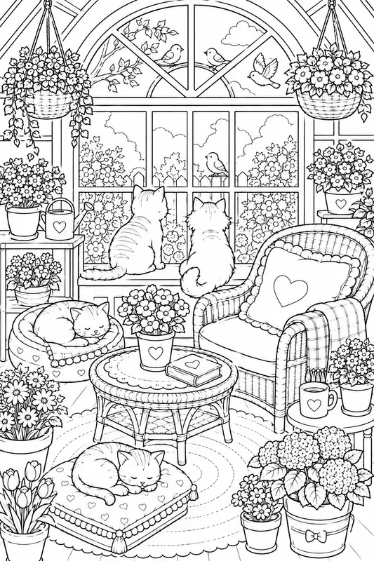 Cozy Cats At Home Coloring Books