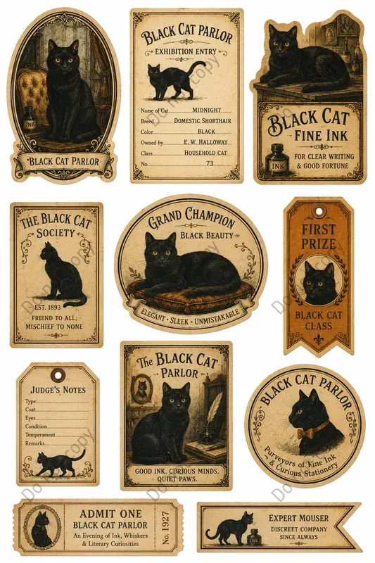 Vintage Cat Lover Ephemera Sheets