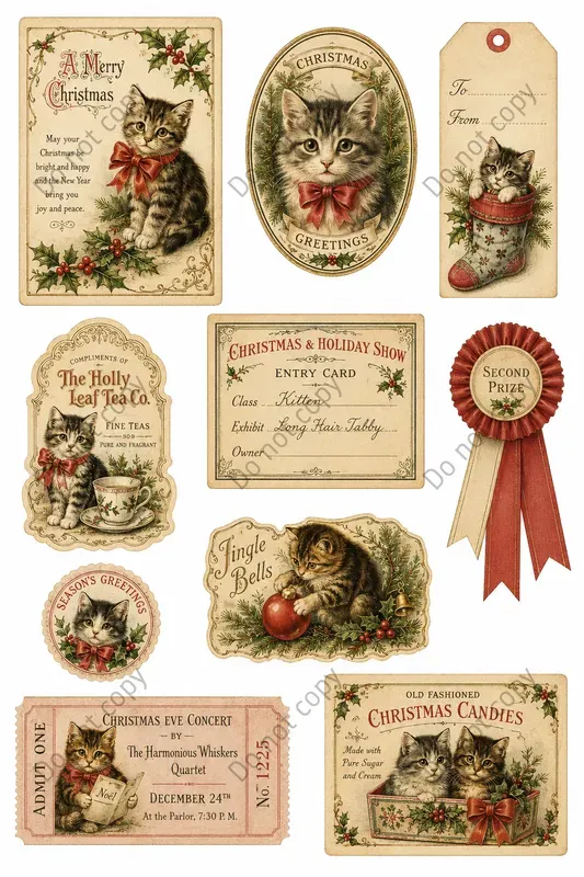 Vintage Cat Lover Ephemera Sheets