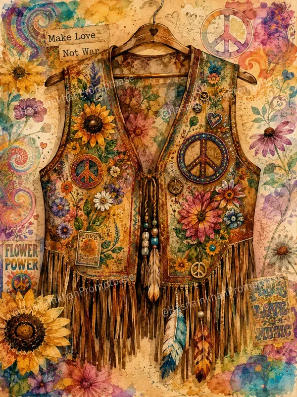 Hippie Junk Journal Digital Papers