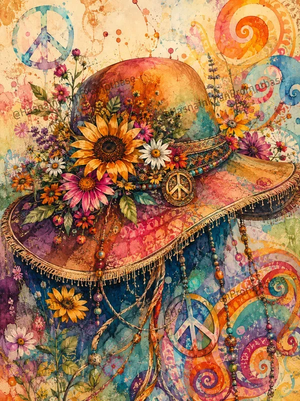 Hippie Junk Journal Digital Papers