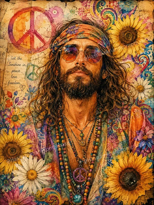 Hippie Junk Journal Digital Papers