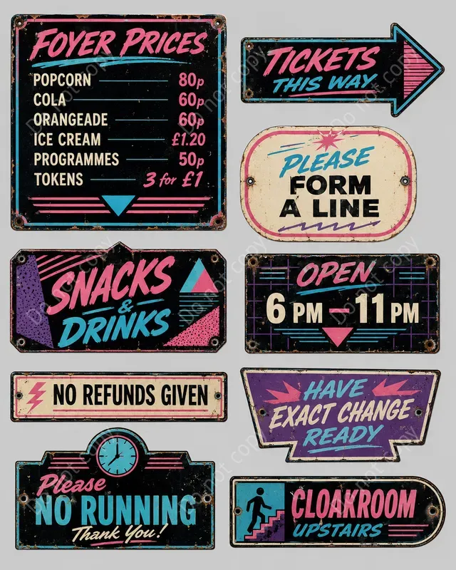 Vintage Booth Signage Sheets